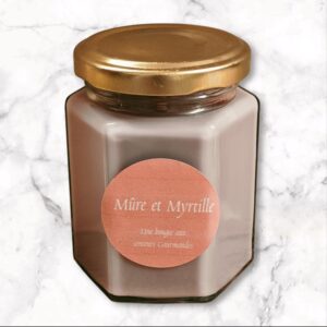 bougie artisanale parfum mûre & myrtille, une fragrance fruitée et gourmande