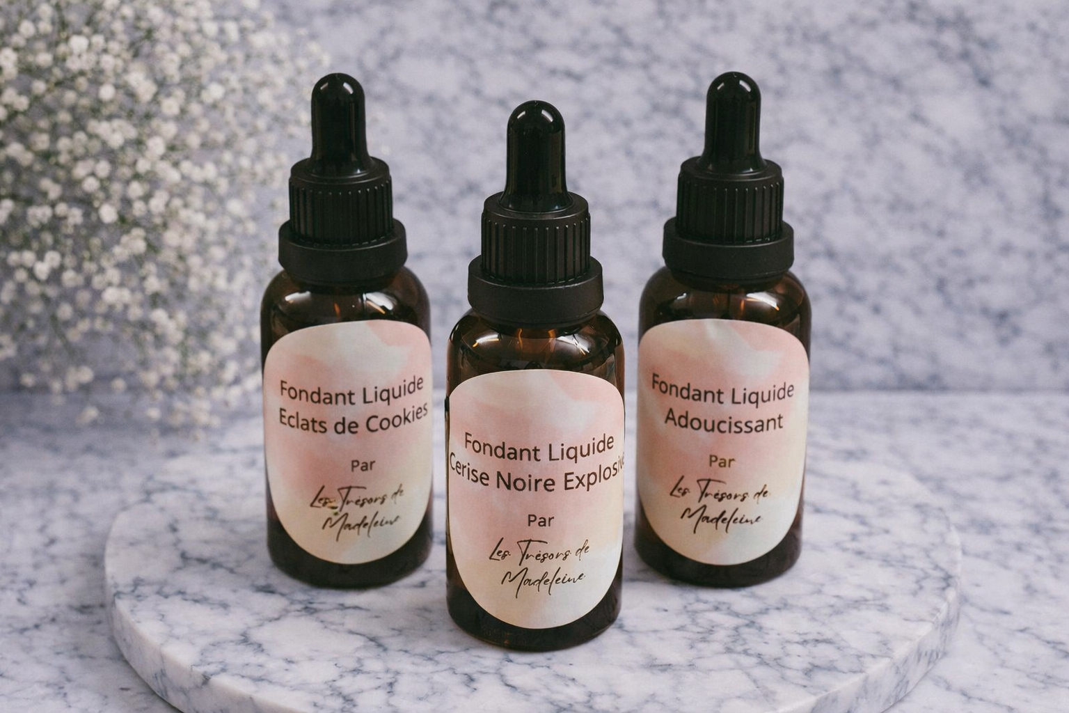 Fondant liquide parfumé en flacon 30 ml à 6,50€. Idéal pour brûleur ou diffuseur adapté.